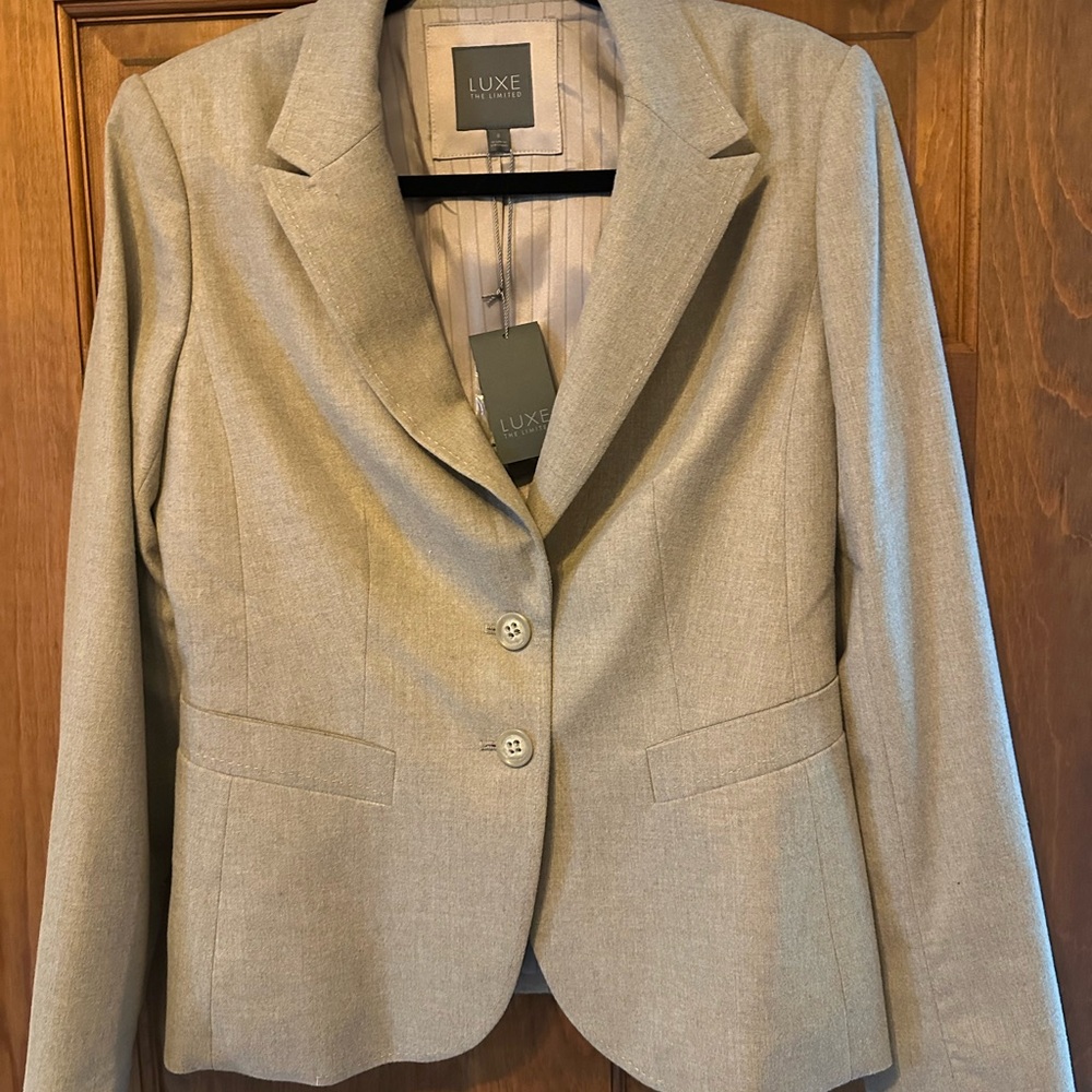 The Limited Gray Tailored Blazer with Notched Lapels